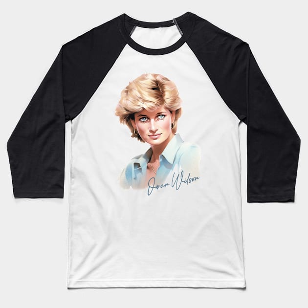 Princess Diana Owen Wilson Crossover Baseball T-Shirt by DankFutura